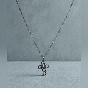 God IS GOOD Stainless Steel Silver Cross Pendant Necklace